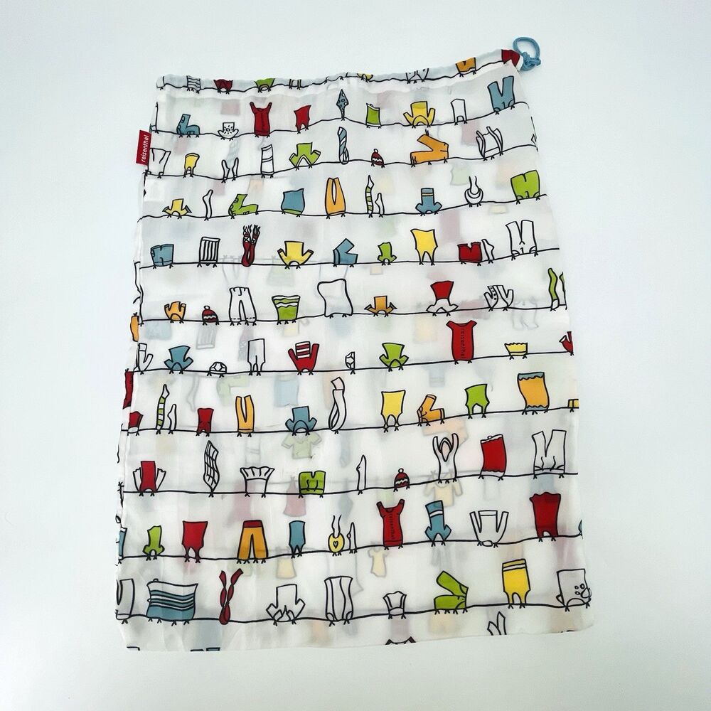 Reisenthel Travel Laundry Bag Pouch Drawstring Clothesline Laundryline Print 22"